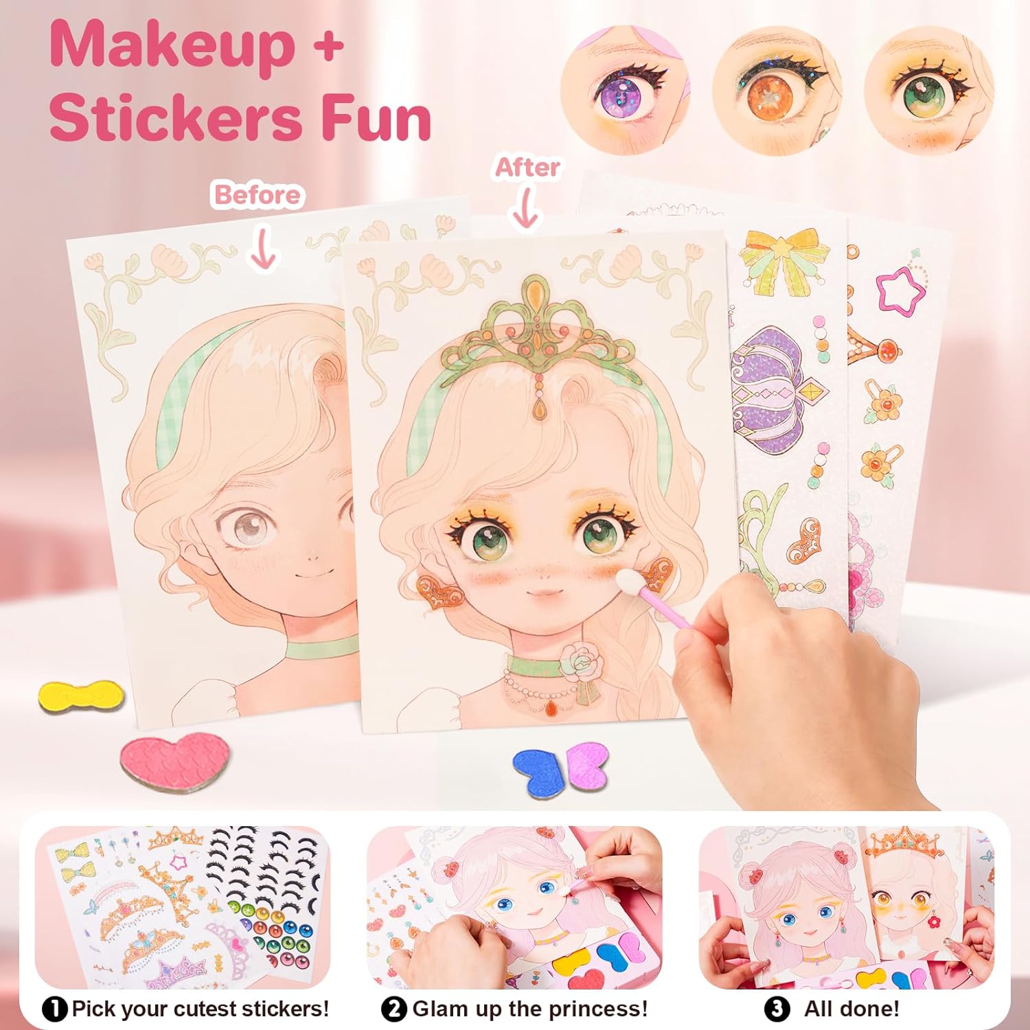 Princess Glam Kit© - 3 - in - 1 Makeup Set for Kids’ Play (Costume and Makeup) - Levora