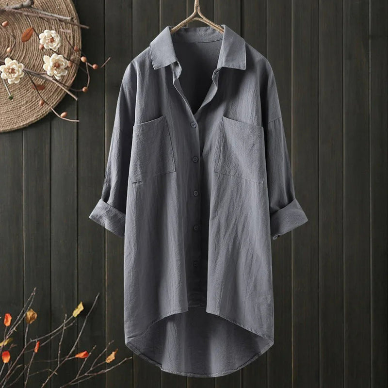 Angelina - Long - Sleeve Blouse with Relaxed Fit - Levora