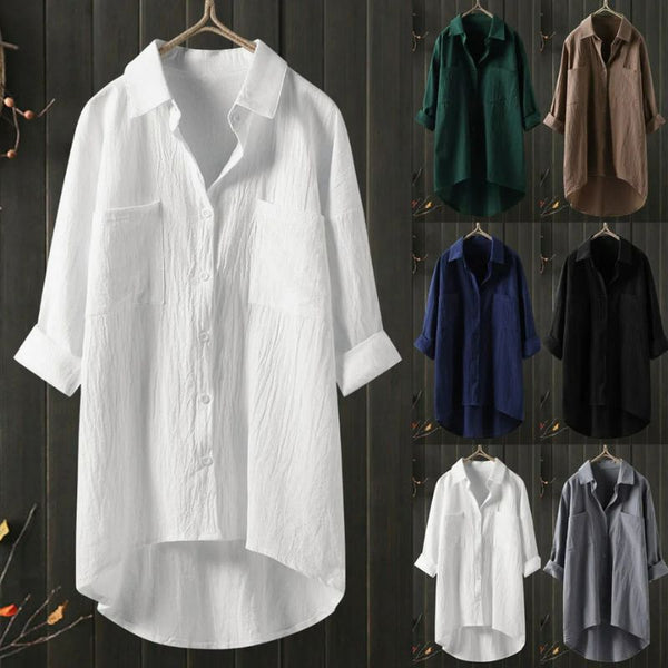 Angelina - Long - Sleeve Blouse with Relaxed Fit - Levora