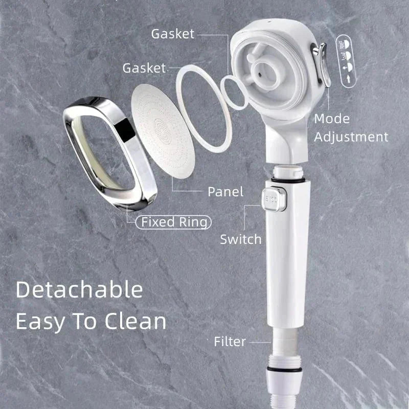 AquaPulse™ - Showerhead with 4 settings and on/off switch - Levora