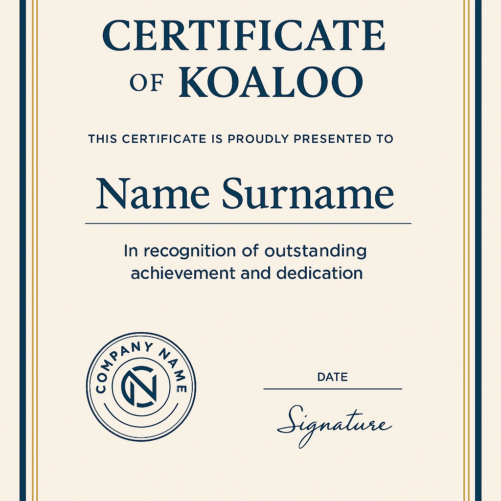 Koalo Certificate - Levora
