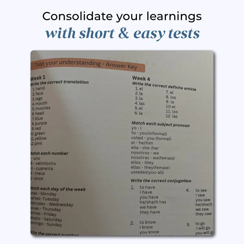 Spanish in 60 Days™ – Learning Workbook - Levora